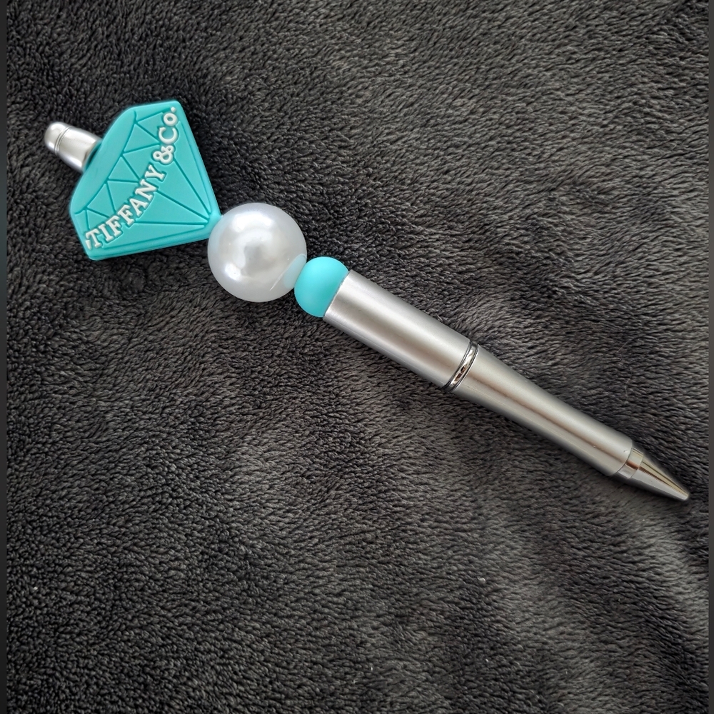 Luxury Silver and Teal Gem Pen